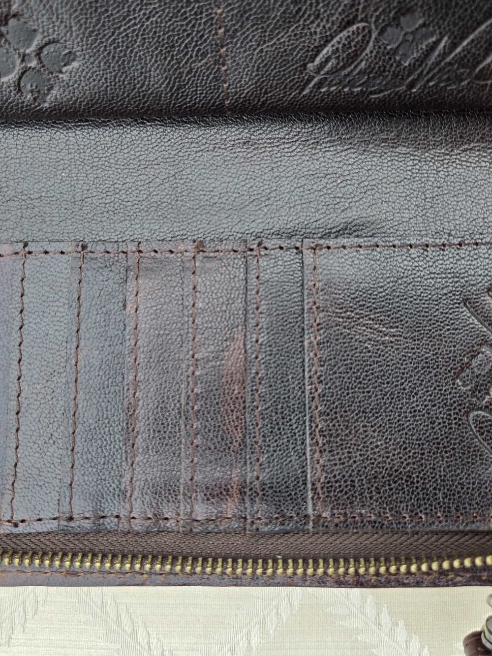 Patricia Nash Azario Embossed floral crossbody bag brown metallic Clutch Handbag - Picture 8 of 10